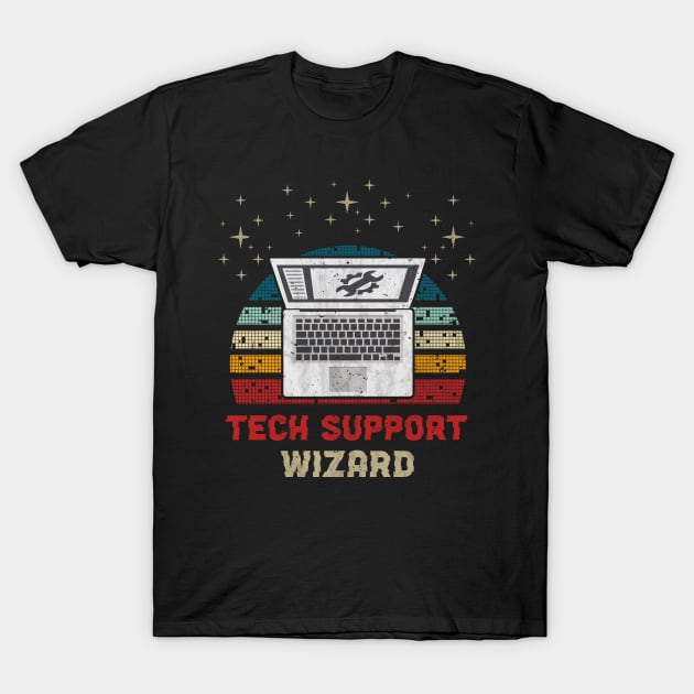 Tech Support Wizard T-Shirt by Ambience Art